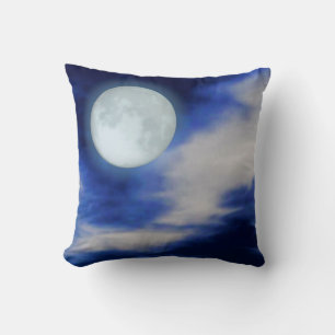 Coussin Ciel nocturne avec lune et nuages