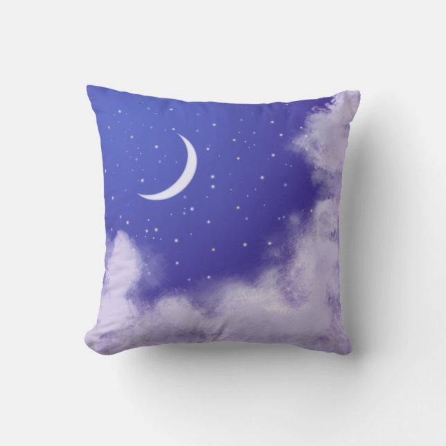 Coussin Ciel nocturne rêvé avec Crescent Moon (Recto)