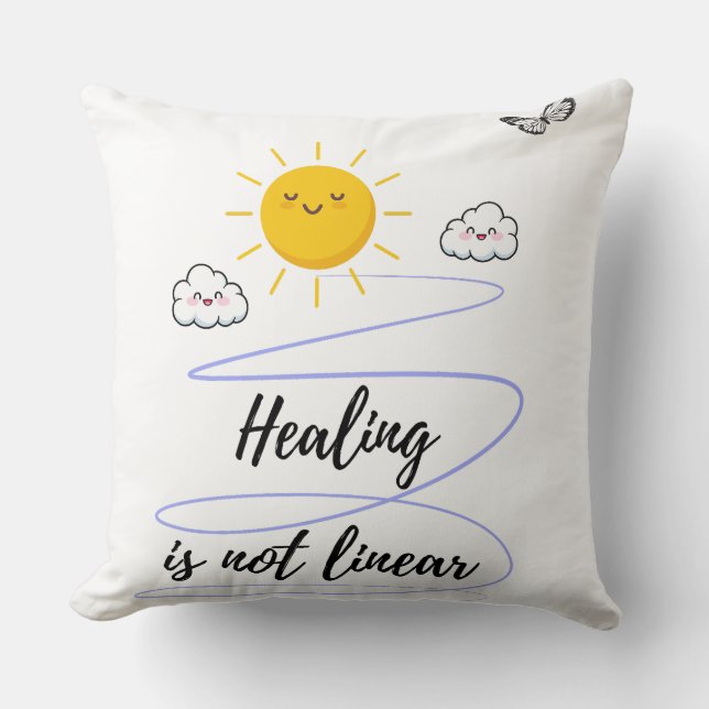 Coussin Ciels souriants | Joli Soleil & Nuages Jeter Pi (Recto)
