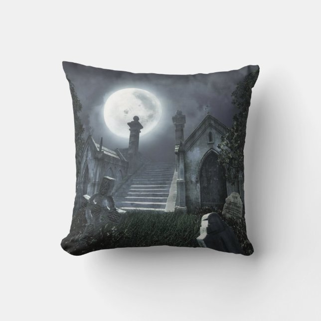Coussin Cimetière à la nuit (Recto)