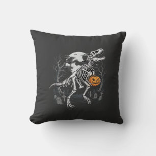 Coussin Cimetière de citrouille d'Halloween de squelette d