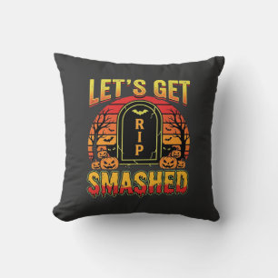 Coussin Cimetière de citrouilles Halloween dévasté