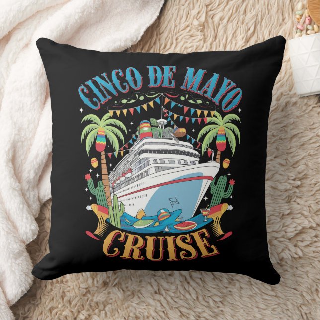 Coussin Cinco De Mayo Cruise Mexique Bateau mexicain Fiest (Couverture)