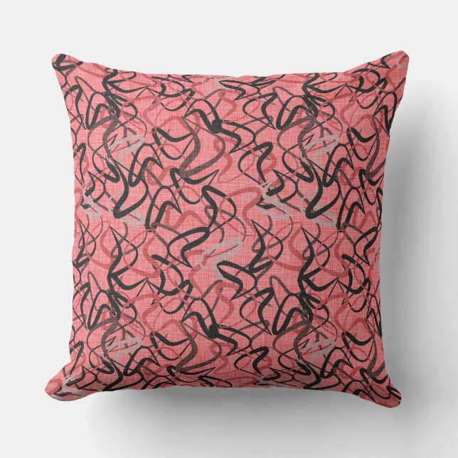 Coussin Cinquante ans du Boomerang | rose, gris et noir (Recto)
