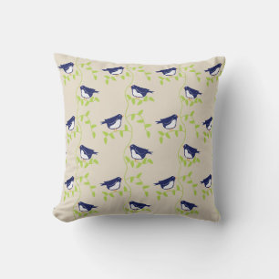 Coussin Cinquante-neuf - deux oiseaux bleus