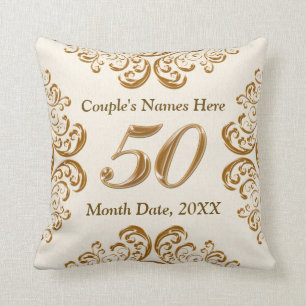 Coussin Cinquantième cadeaux personnalisés d'anniversair