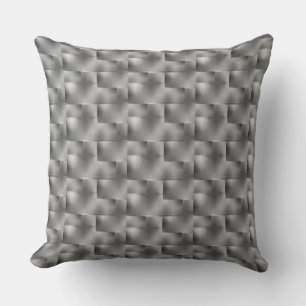 Coussin Cinza com retângulos e efeito de profundidade...