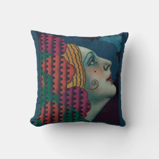 Coussin circa 1930 art deco woman print