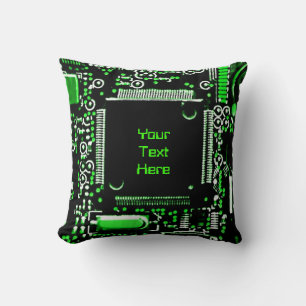 Coussin Circuit vert 2 'Votre Texte' lancer carré d'oreill