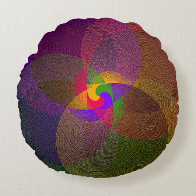 Coussin circulaire géométrique Citrus Blend (Devant)