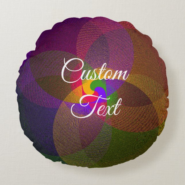 Coussin circulaire géométrique Citrus Blend (Devant)