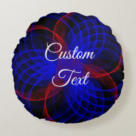 Coussin circulaire géométrique couleur bleuet trip