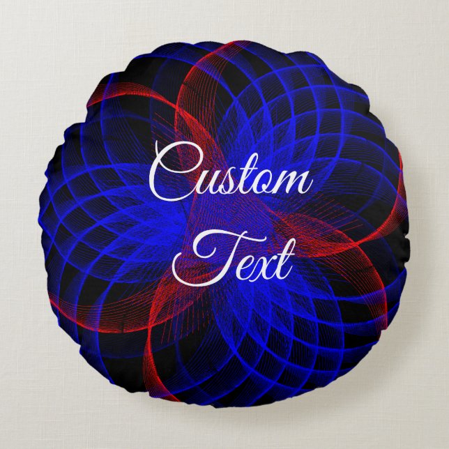 Coussin circulaire géométrique couleur bleuet trip (Devant)