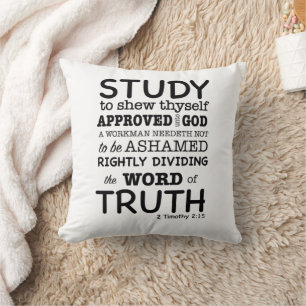 Coussin Citation biblique 2 Timothée 2:15