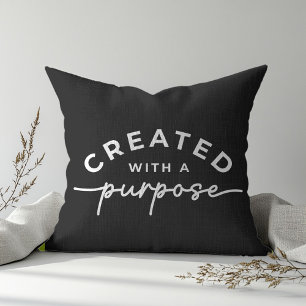 Coussin Citation chrétienne noire Thaillow