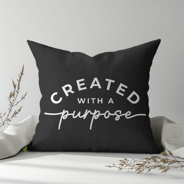 Coussin Citation chrétienne noire Thaillow (Créateur téléchargé)