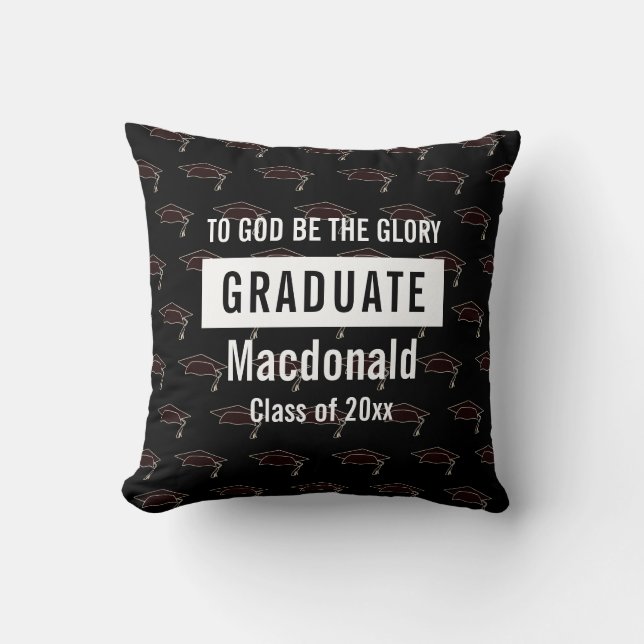 Coussin Citation chrétienne personnalisée Graduation (Recto)