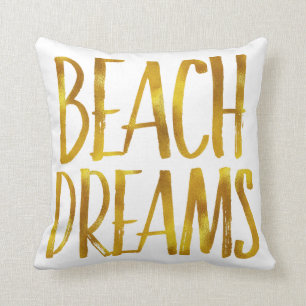 Coussin Citation côtière Gold Foil de Beach Dreams