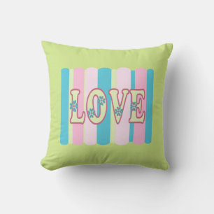 Coussin Citation d'amour mignonne Feminine Pastel rose jau