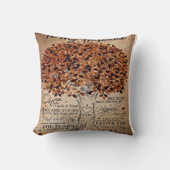Coussin Citation d'amour pour mari | Jolie décoration fami (Recto)