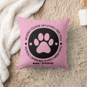Coussin Citation d'amour Quand je ferme les yeux je te voi