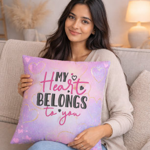 Coussin Citation d'amour romantique Cadeau de la Saint-Val