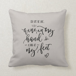 Coussin Citation d'art de la vie de chien Love Iso Personn