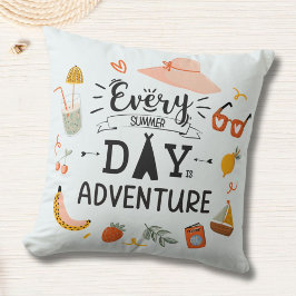 Coussin Citation d'aventure d'été Colorful Kids Nursery