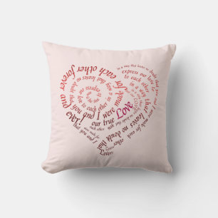 Coussin Citation de calligraphie pour amoureux romantiques