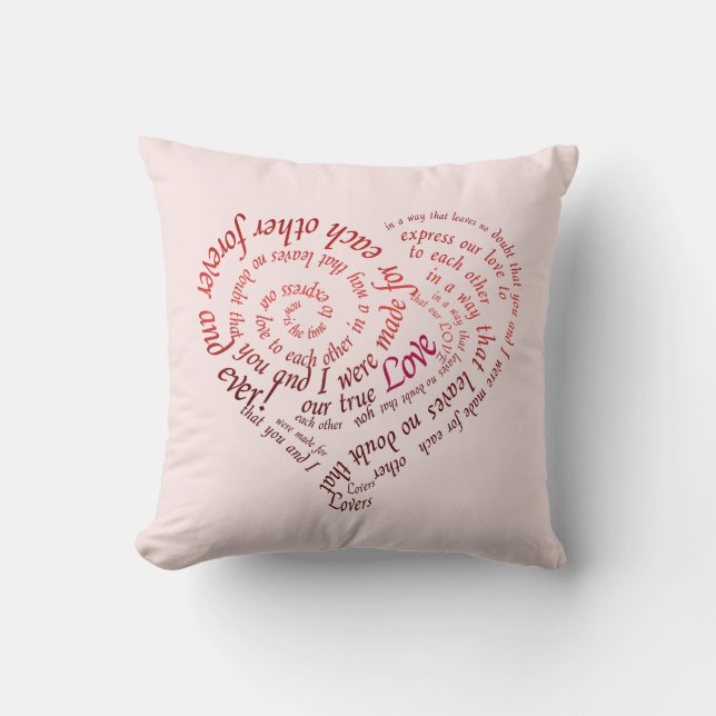 Coussin Citation de calligraphie pour amoureux romantiques (Recto)