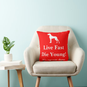 Coussin Citation de chien personnalisée Silhouette Grand D