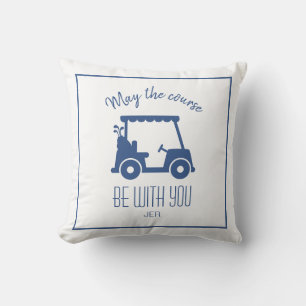 Coussin Citation de golfeur de terrain de golf bleu mignon