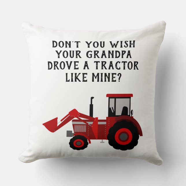 Coussin Citation de Grand-père Red Tractor (Recto)