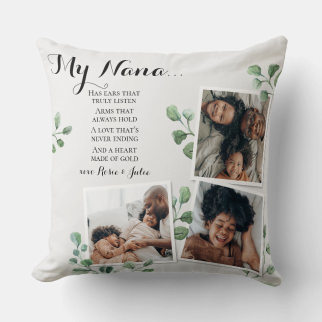 Coussin Citation de Grandma Nana de Grandkids Photo (Recto)