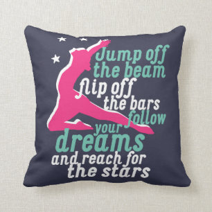 Coussin Citation de gymnastique inspirationnelle pour la G