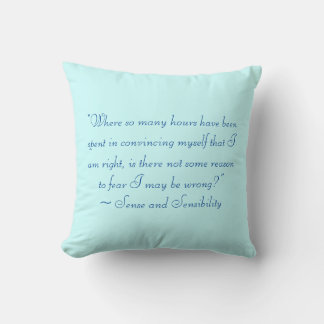 Coussin Citation de Jane Austen droite ou fausse