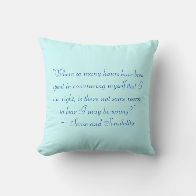 Coussin Citation de Jane Austen droite ou fausse (Recto)