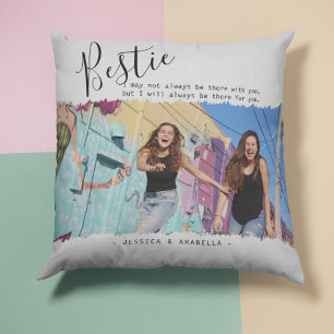 Coussin Citation de Meilleure Amie Moderne Photo Personnal
