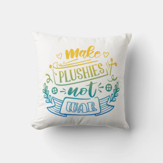 Coussin Citation de paix de dégradé bleu jaune pour les fa
