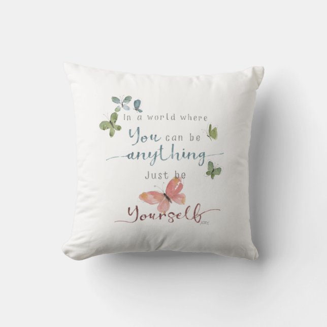 Coussin Citation de papillons Russe Watercolor (Recto)