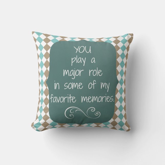 Coussin Citation de personnes spéciales et souvenirs favor (Recto)