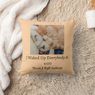 Coussin Citation de photo de chat endormi 