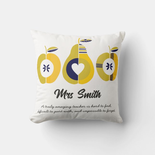 Coussin Citation de pommes de l'enseignant (Recto)