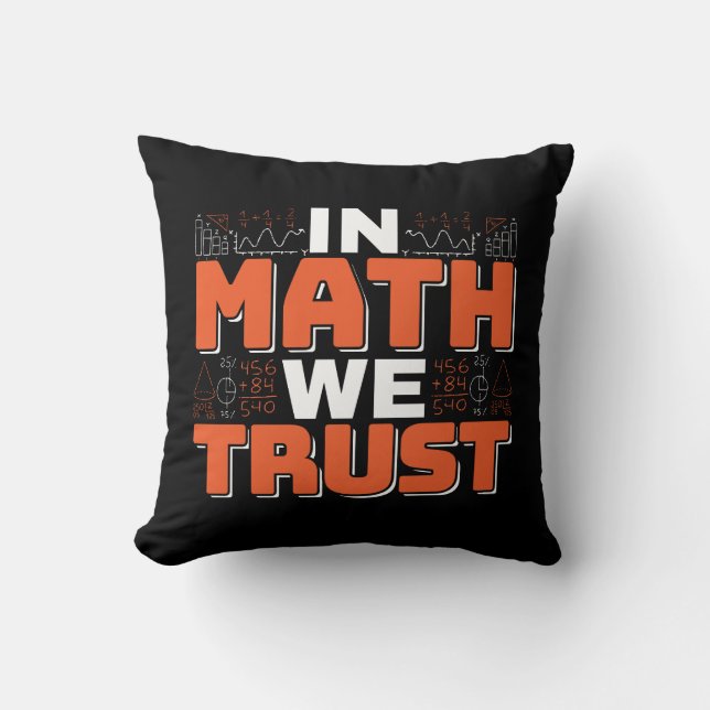 Coussin Citation de professeur de mathématiques - En Math  (Recto)