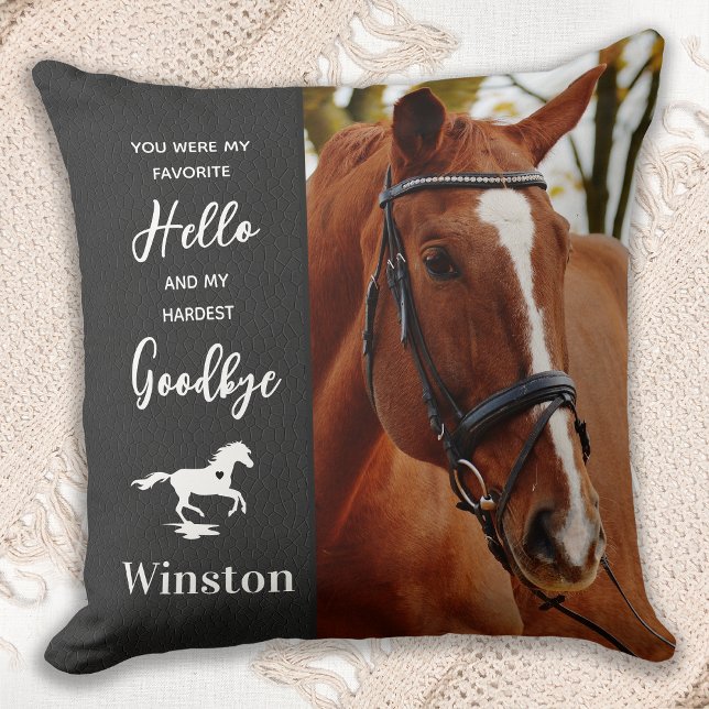 Coussin Citation de sympathie du cheval - Perte du cheval  (Créateur téléchargé)