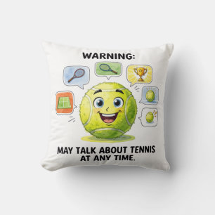 Coussin Citation de tennis amusante pour les joueurs de te