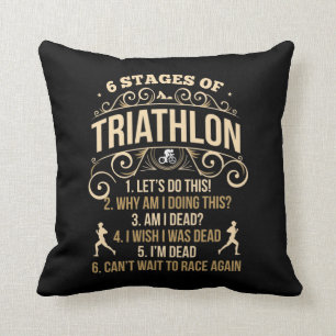 Coussin Citation de triathlon fou