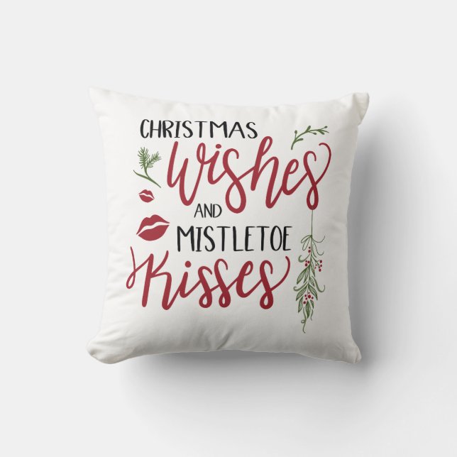 Coussin Citation des voeux de Noël Mistletoe (Recto)