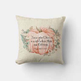 Coussin Citation d'octobre d'Anne of Green Gables