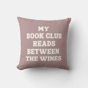 Coussin Citation drôle de club de lecture Rose pour lectri